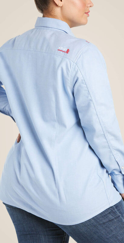 FR Solid DuraStretch Snap Work Shirt Back Plus